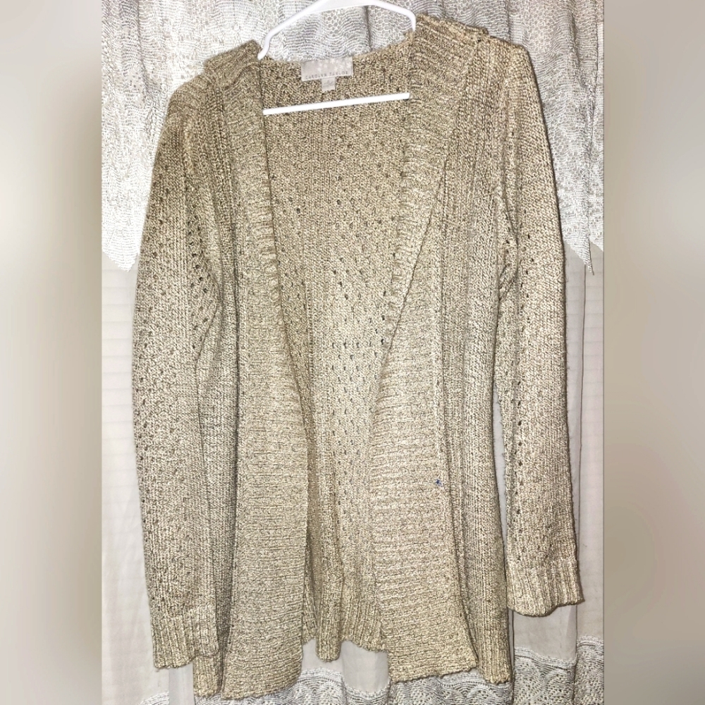 Carolyn Taylor Beige Knit Sweater w Hood